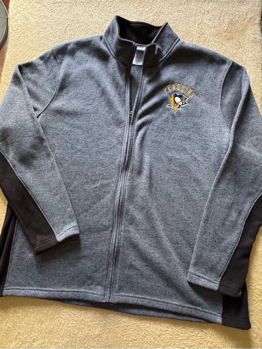 NHL Gray and Black Full-Zip Fleece Jacket NWOT